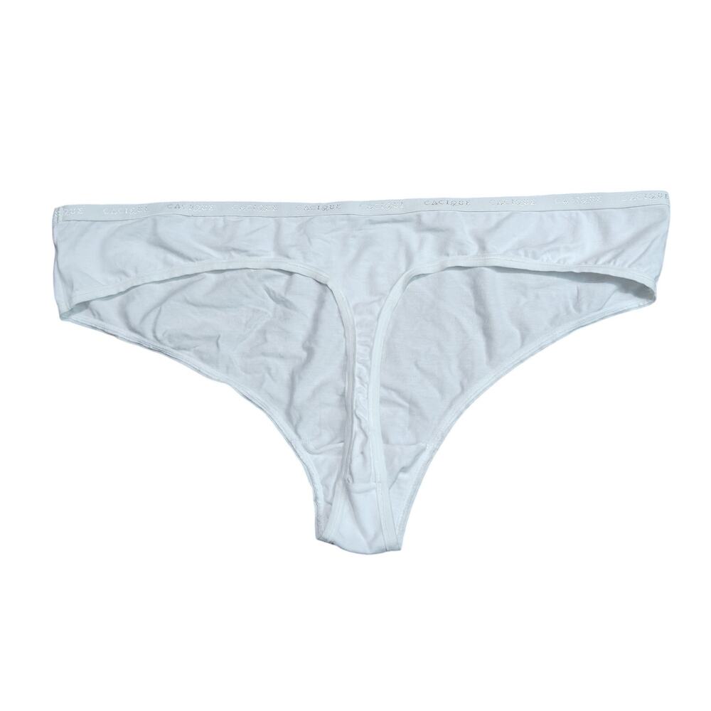 Lane Bryant Cacique Cotton Thong Panty Pure White Womens 26/28 - Picture 3 of 4